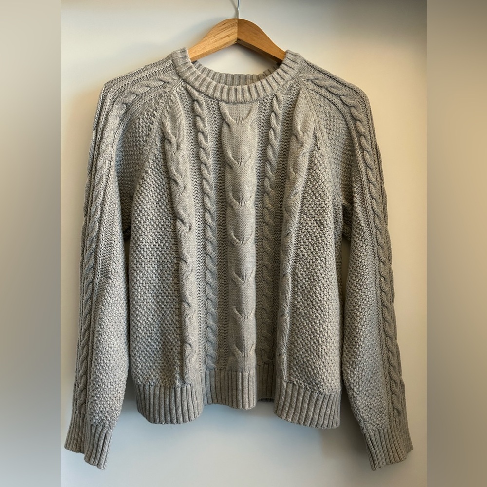 Light Grey Cable Knit Sweater